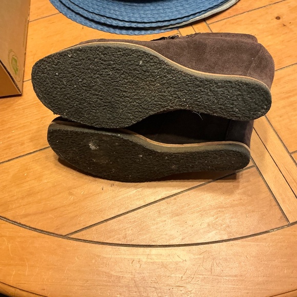 Women’s brown suede wedge booties - Picture 3 of 6